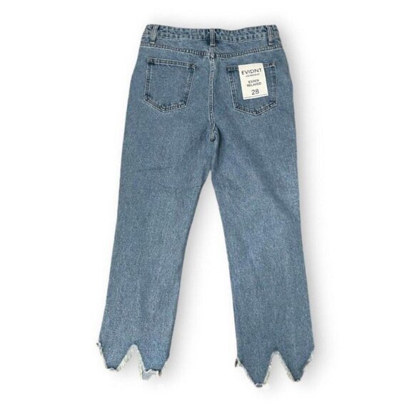 Evidnt Women's Essen Relaxed Raw Hem Jeans Size 28 Light Wash - Picture 2 of 10